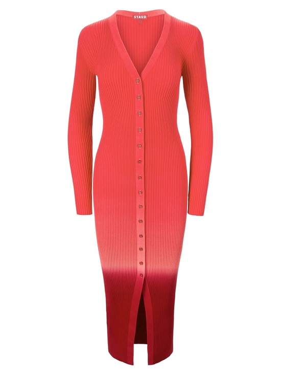 STAUD Dresses & Skirts - STAUD Shoko Ombré Rib-Knit Midi-Dress